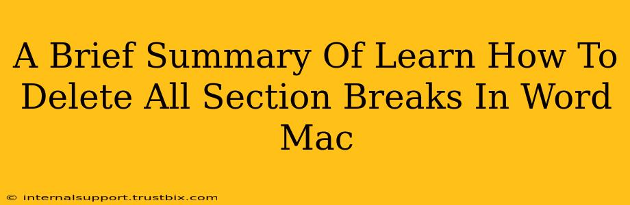 A Brief Summary Of Learn How To Delete All Section Breaks In Word Mac