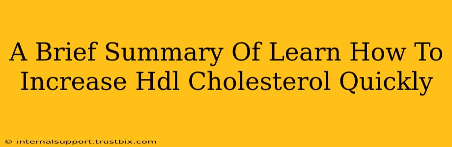 A Brief Summary Of Learn How To Increase Hdl Cholesterol Quickly