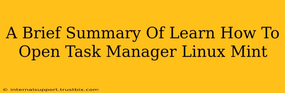 A Brief Summary Of Learn How To Open Task Manager Linux Mint