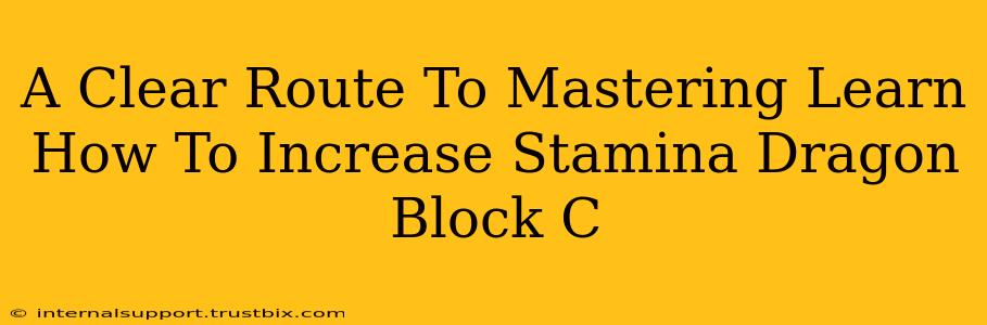 A Clear Route To Mastering Learn How To Increase Stamina Dragon Block C