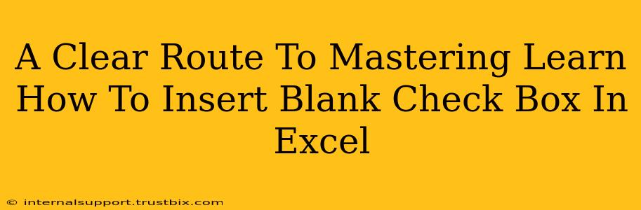 A Clear Route To Mastering Learn How To Insert Blank Check Box In Excel