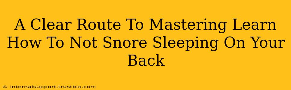 A Clear Route To Mastering Learn How To Not Snore Sleeping On Your Back