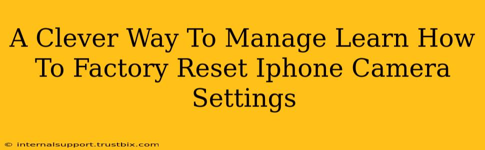 A Clever Way To Manage Learn How To Factory Reset Iphone Camera Settings