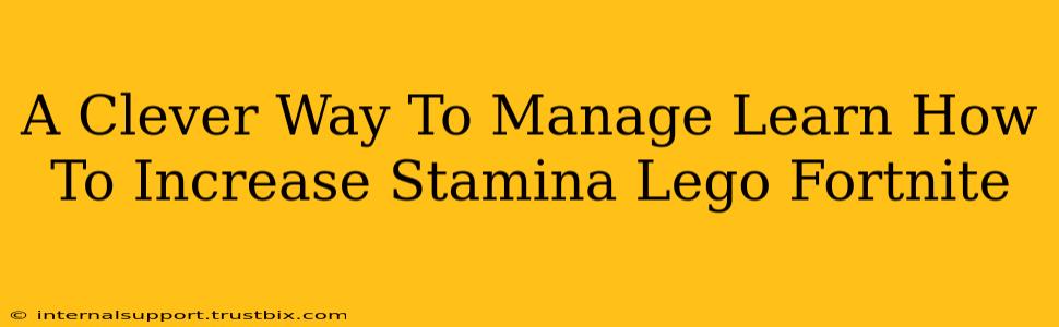 A Clever Way To Manage Learn How To Increase Stamina Lego Fortnite