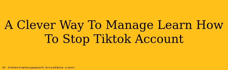 A Clever Way To Manage Learn How To Stop Tiktok Account