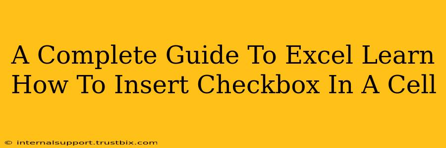 A Complete Guide To Excel Learn How To Insert Checkbox In A Cell