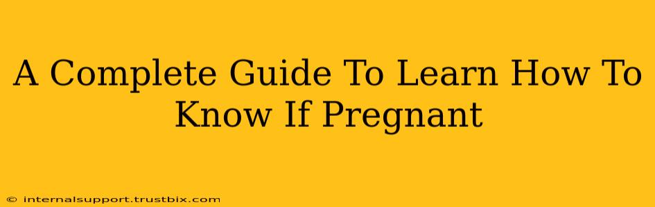 A Complete Guide To Learn How To Know If Pregnant