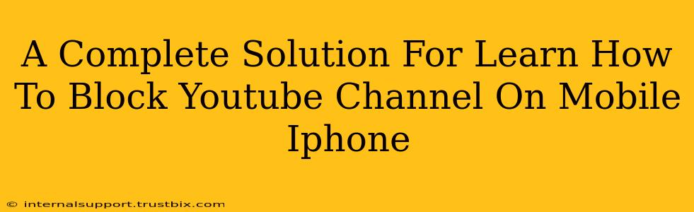 A Complete Solution For Learn How To Block Youtube Channel On Mobile Iphone