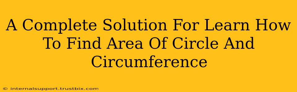 A Complete Solution For Learn How To Find Area Of Circle And Circumference