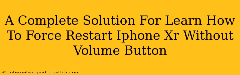 A Complete Solution For Learn How To Force Restart Iphone Xr Without Volume Button