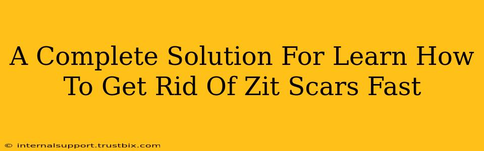 A Complete Solution For Learn How To Get Rid Of Zit Scars Fast