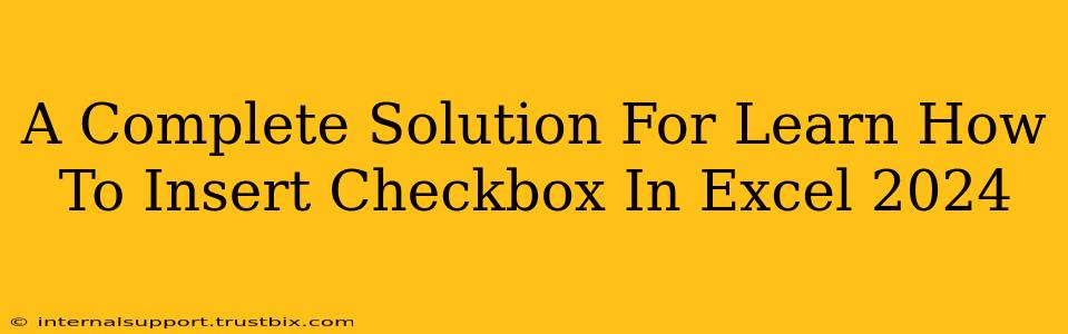 A Complete Solution For Learn How To Insert Checkbox In Excel 2024