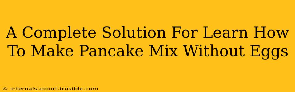 A Complete Solution For Learn How To Make Pancake Mix Without Eggs