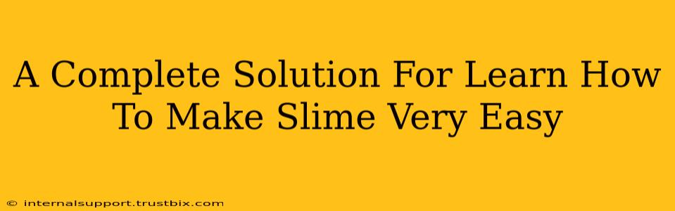 A Complete Solution For Learn How To Make Slime Very Easy