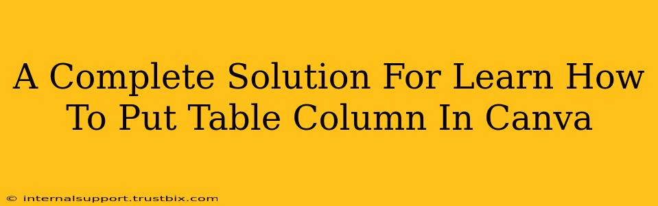 A Complete Solution For Learn How To Put Table Column In Canva