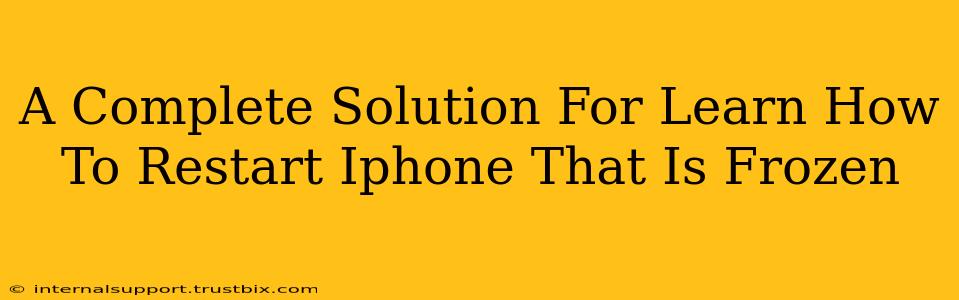 A Complete Solution For Learn How To Restart Iphone That Is Frozen