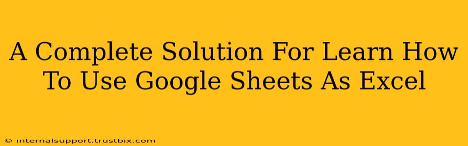 A Complete Solution For Learn How To Use Google Sheets As Excel