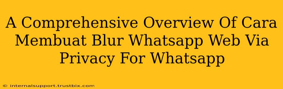 A Comprehensive Overview Of Cara Membuat Blur Whatsapp Web Via Privacy For Whatsapp