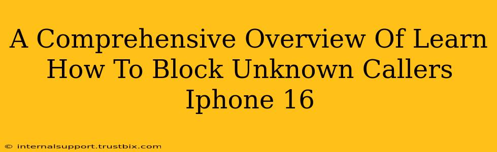 A Comprehensive Overview Of Learn How To Block Unknown Callers Iphone 16