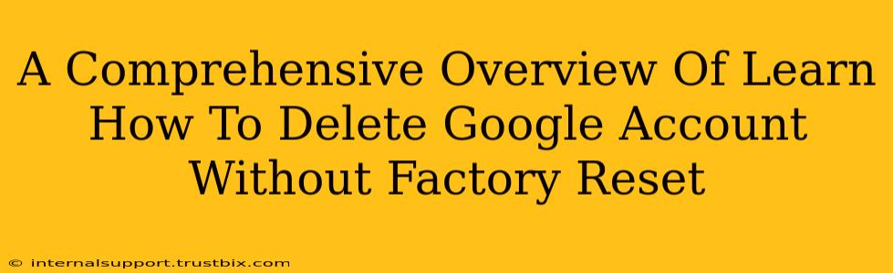 A Comprehensive Overview Of Learn How To Delete Google Account Without Factory Reset