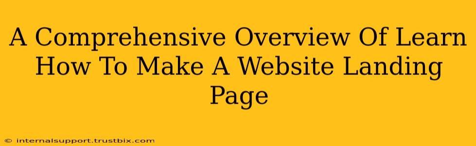 A Comprehensive Overview Of Learn How To Make A Website Landing Page