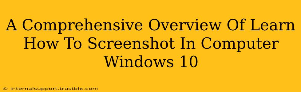 A Comprehensive Overview Of Learn How To Screenshot In Computer Windows 10