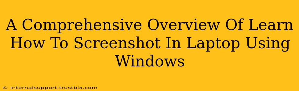 A Comprehensive Overview Of Learn How To Screenshot In Laptop Using Windows