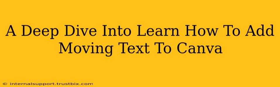 A Deep Dive Into Learn How To Add Moving Text To Canva