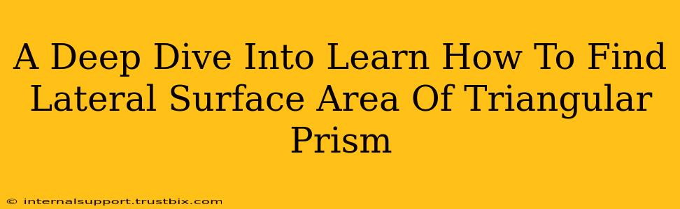 A Deep Dive Into Learn How To Find Lateral Surface Area Of Triangular Prism