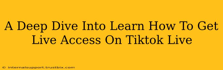 A Deep Dive Into Learn How To Get Live Access On Tiktok Live