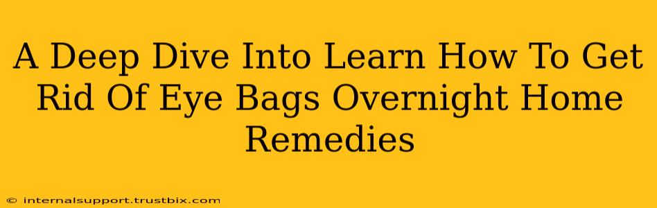 A Deep Dive Into Learn How To Get Rid Of Eye Bags Overnight Home Remedies