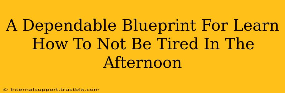 A Dependable Blueprint For Learn How To Not Be Tired In The Afternoon