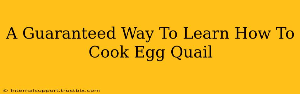 A Guaranteed Way To Learn How To Cook Egg Quail