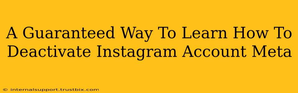 A Guaranteed Way To Learn How To Deactivate Instagram Account Meta