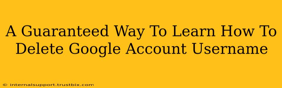 A Guaranteed Way To Learn How To Delete Google Account Username