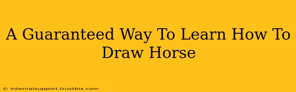 A Guaranteed Way To Learn How To Draw Horse