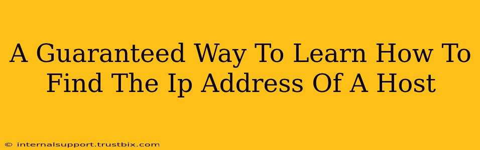 A Guaranteed Way To Learn How To Find The Ip Address Of A Host