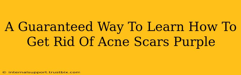 A Guaranteed Way To Learn How To Get Rid Of Acne Scars Purple