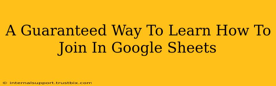 A Guaranteed Way To Learn How To Join In Google Sheets