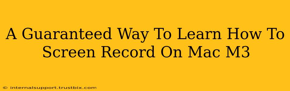 A Guaranteed Way To Learn How To Screen Record On Mac M3