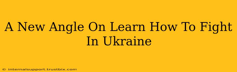 A New Angle On Learn How To Fight In Ukraine