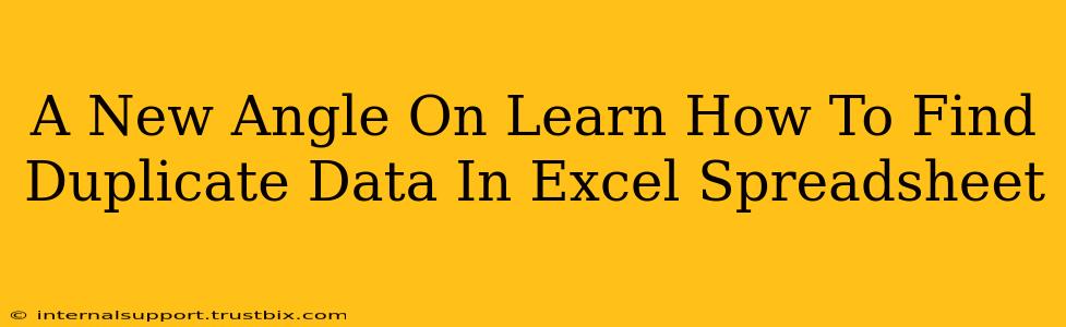 A New Angle On Learn How To Find Duplicate Data In Excel Spreadsheet