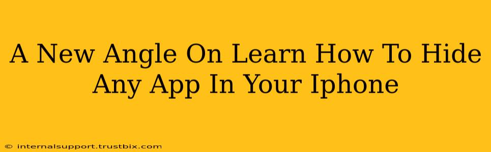 A New Angle On Learn How To Hide Any App In Your Iphone