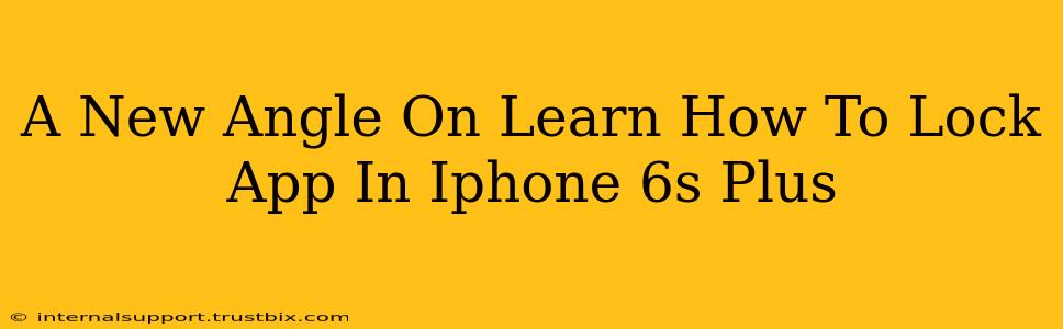 A New Angle On Learn How To Lock App In Iphone 6s Plus