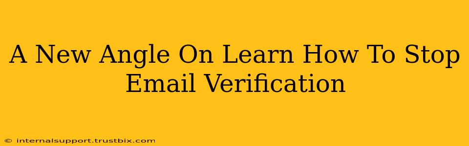 A New Angle On Learn How To Stop Email Verification