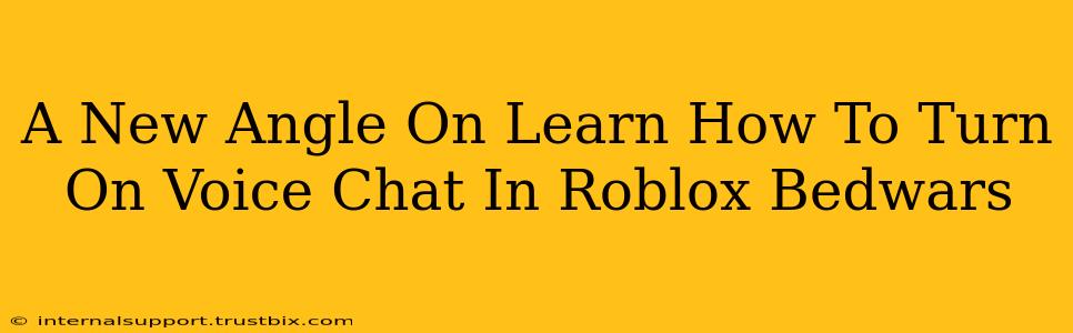 A New Angle On Learn How To Turn On Voice Chat In Roblox Bedwars