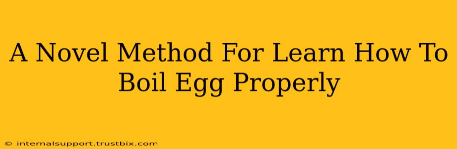 A Novel Method For Learn How To Boil Egg Properly