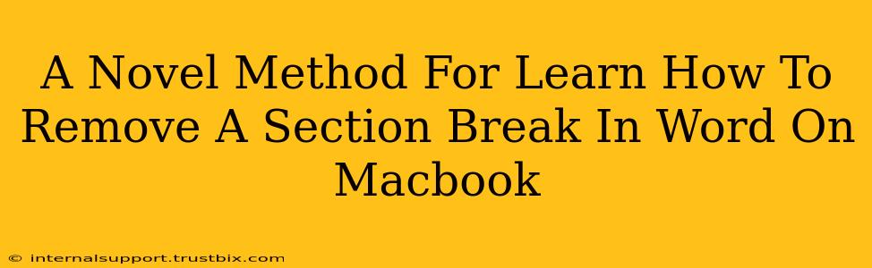 A Novel Method For Learn How To Remove A Section Break In Word On Macbook