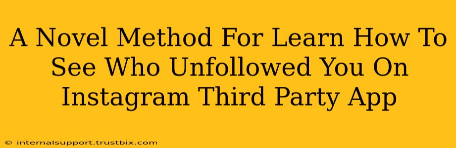 A Novel Method For Learn How To See Who Unfollowed You On Instagram Third Party App