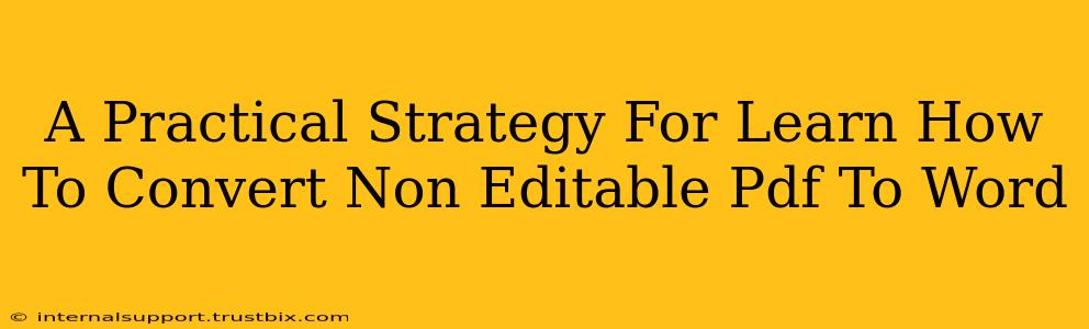 A Practical Strategy For Learn How To Convert Non Editable Pdf To Word